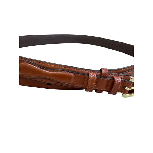 Cabelas Mens Brown Leather Dress Belt Size 40 With Brass Buckle SKU 8271 - Picture 2 of 15